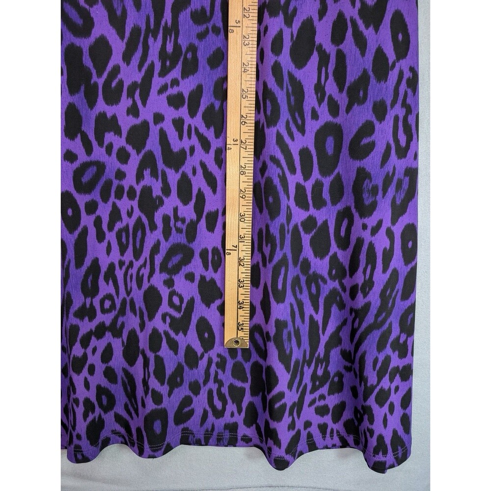 J & JL Fashion Purple Leopard Print Sleeveless Tunic Tank Dress USA - Picture 5 of 6